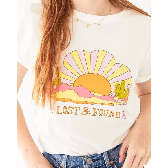 ban.do Tops - BAN.DO White Purple Orange Green Southwest Lost & Found Sunshine Graphic T Shirt